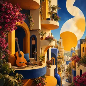 Balconies and Bright Streets by Solstice Postcard
